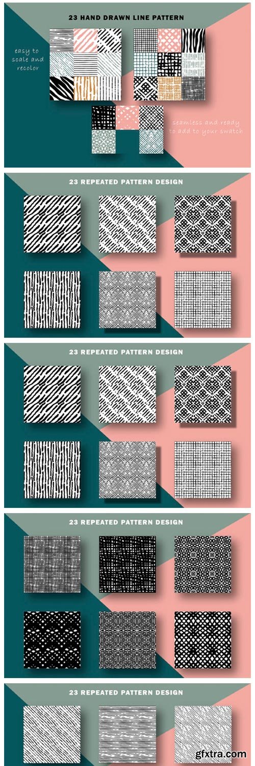 Hand Drawn Lines Patterns Collection 8059096