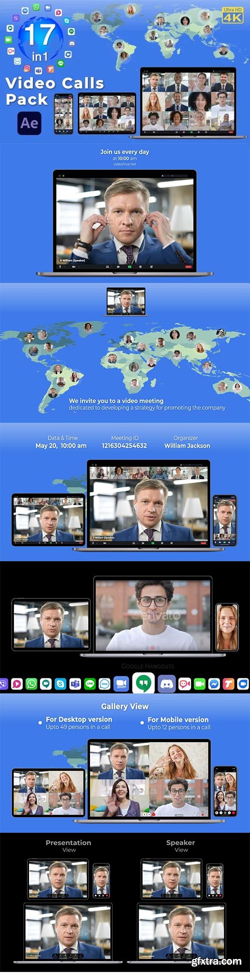 Videohive - Video Calls Pack 17 in 1 - 29709461