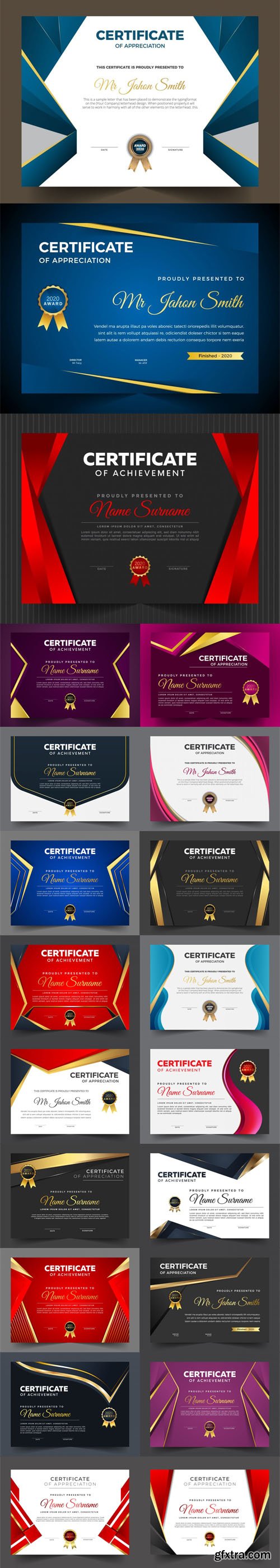 21 Multipurpose Certificate Design Vector Templates Collection