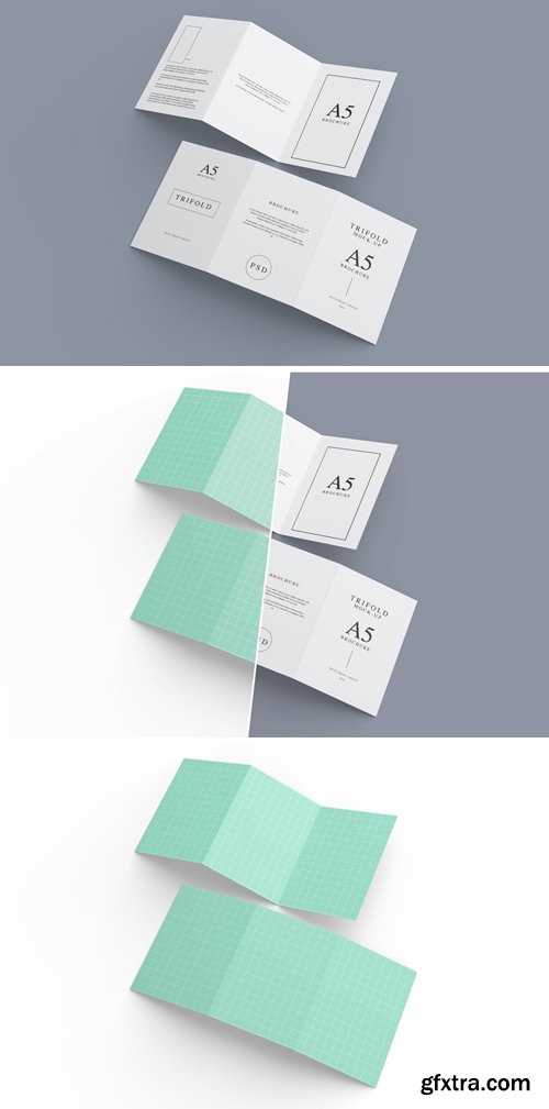 A5 Trifold Mockup Template