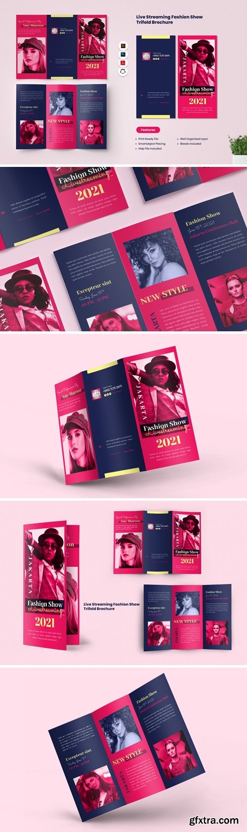 Fashion Show Live Streaming Trifold Brochure