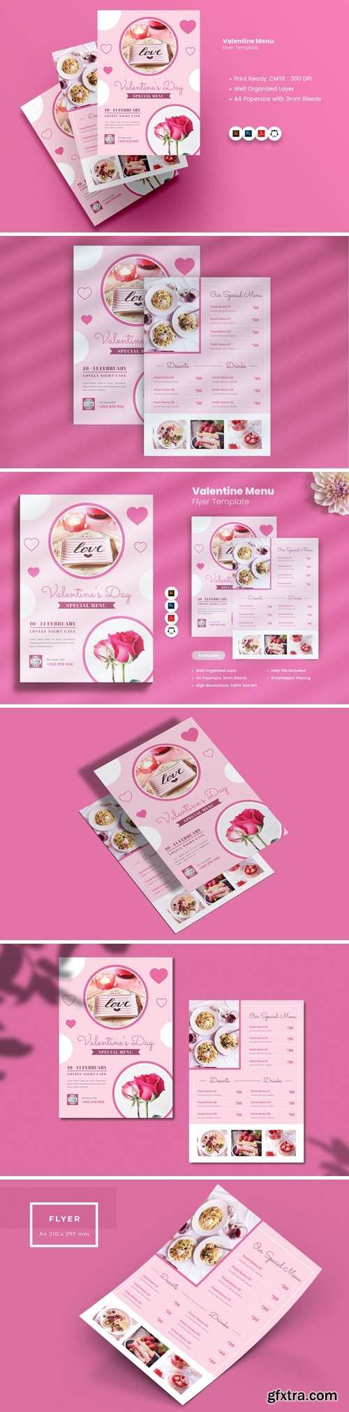 Valentine Day Menu Flyer