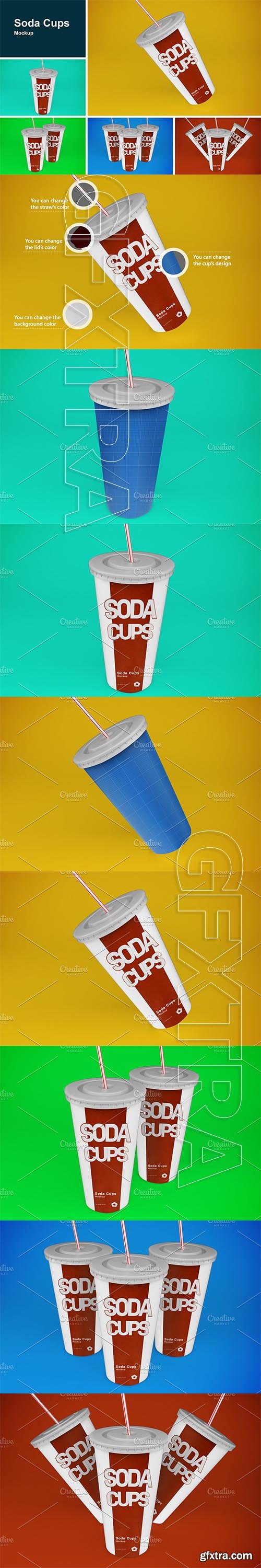 CreativeMarket - Soda Cups Mockup 5806263