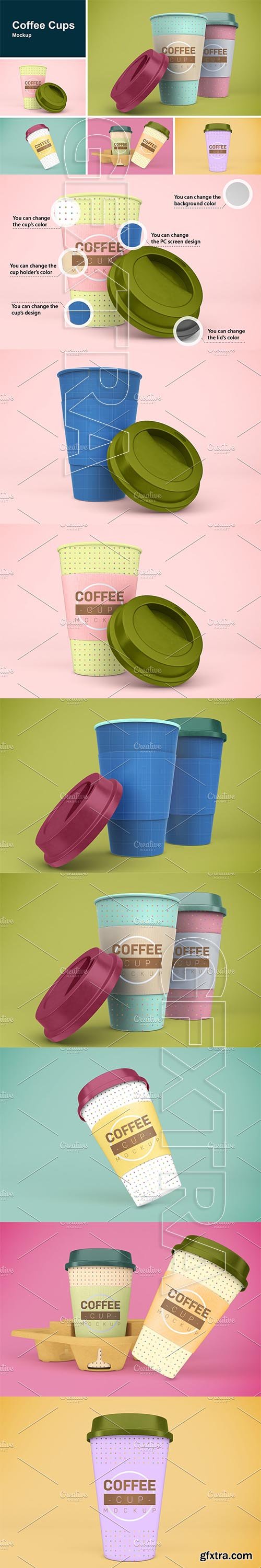 CreativeMarket - Coffee Cups Mockup 5806135