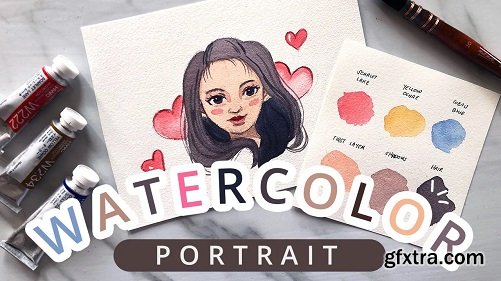 Watercolor Stylized Portrait - How to Mix Skin Tones Using 3 Colors