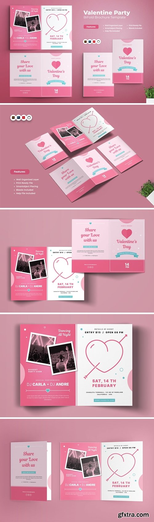 Valentine Day Party Bifold Brochure