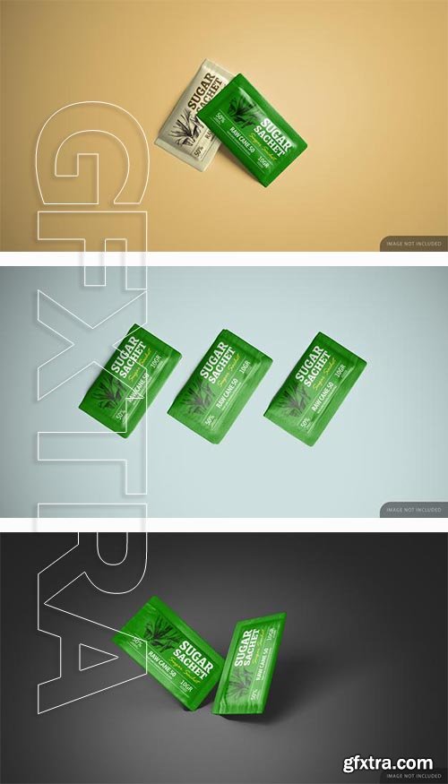 Sugar stevia sweetener sachet mockup