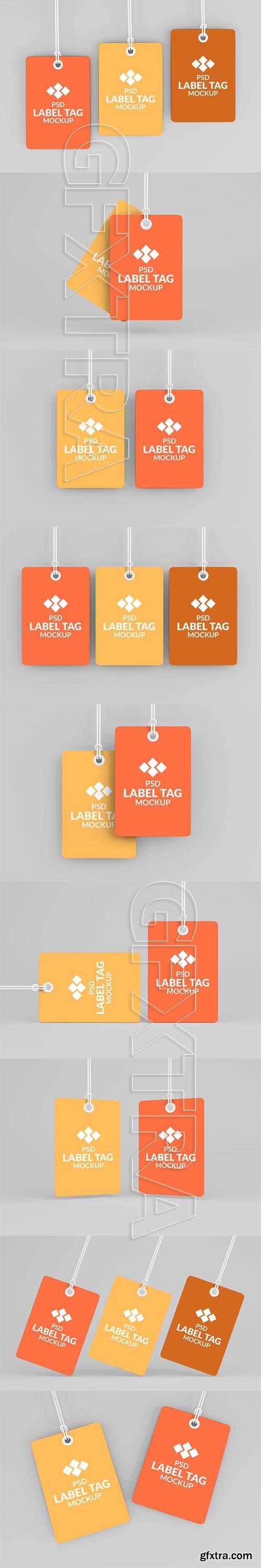 Hanging rectangle label or price tag mockup