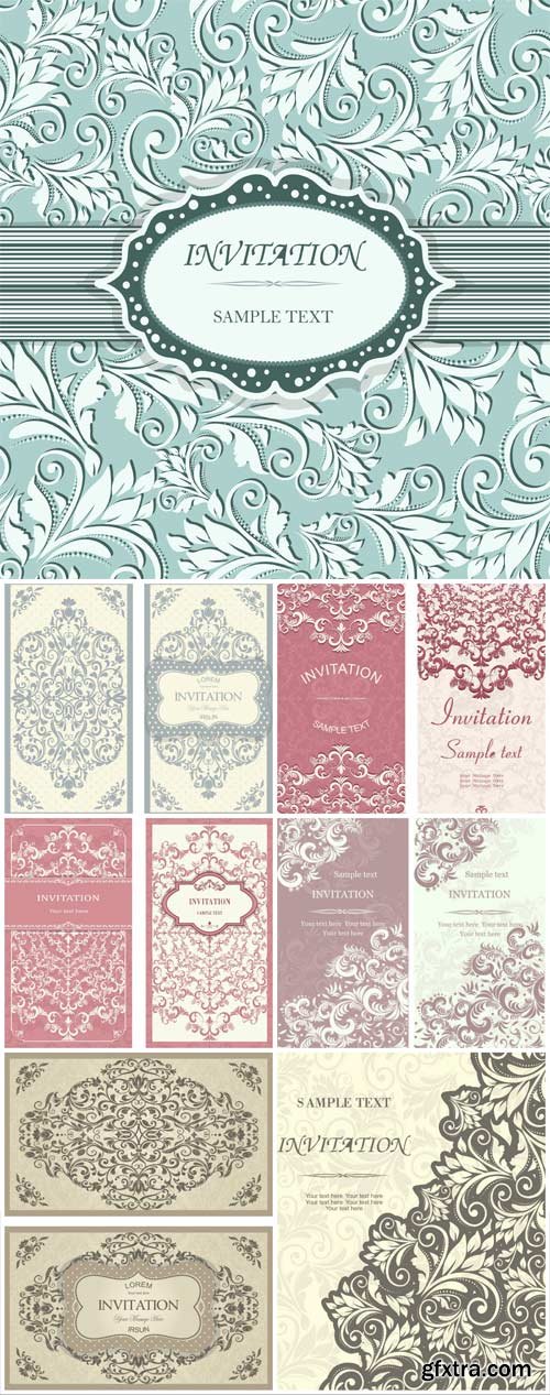 Floral wedding backgrounds in vector