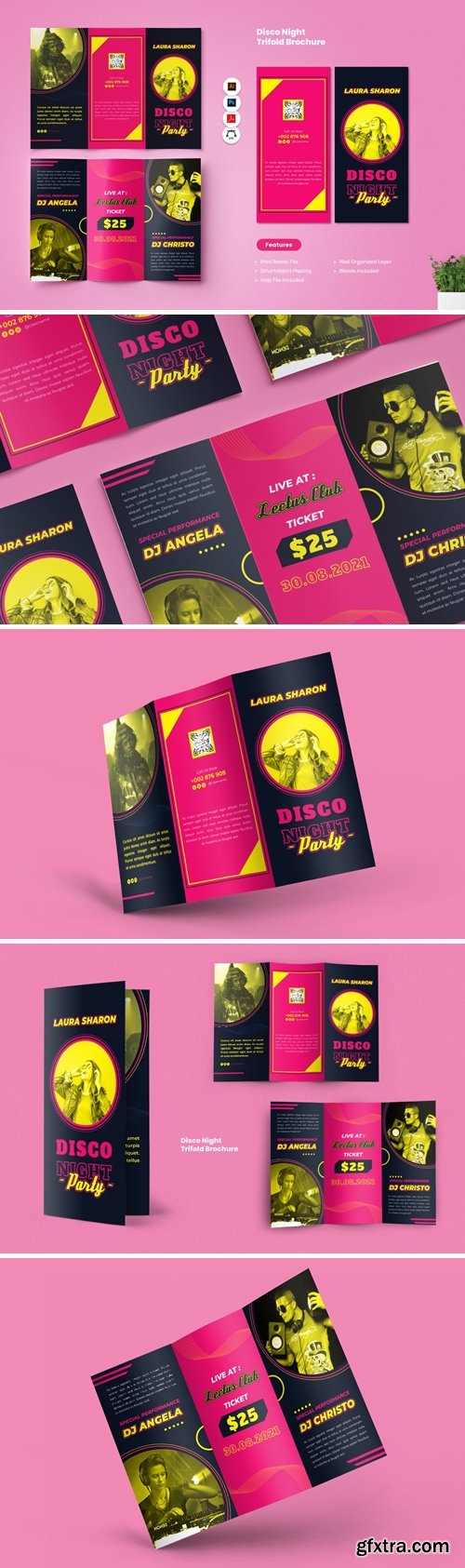 Disco Night Party Trifold Brochure