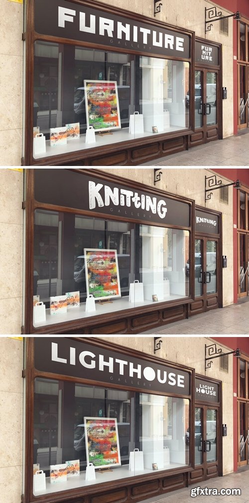 Vintage Gallery Signboard Mockup