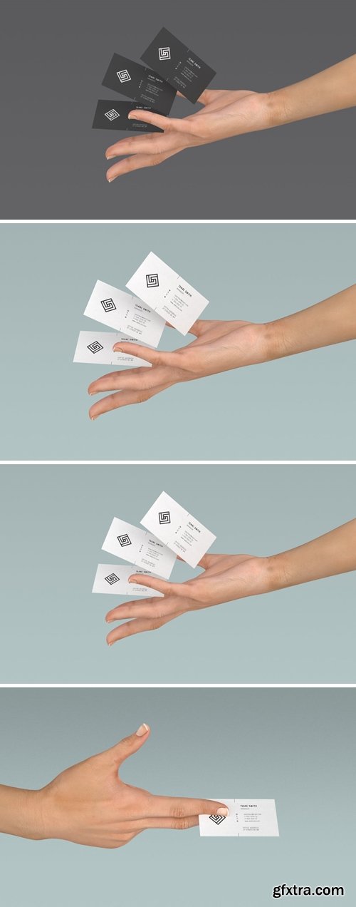 Business Card in Hand Mockup