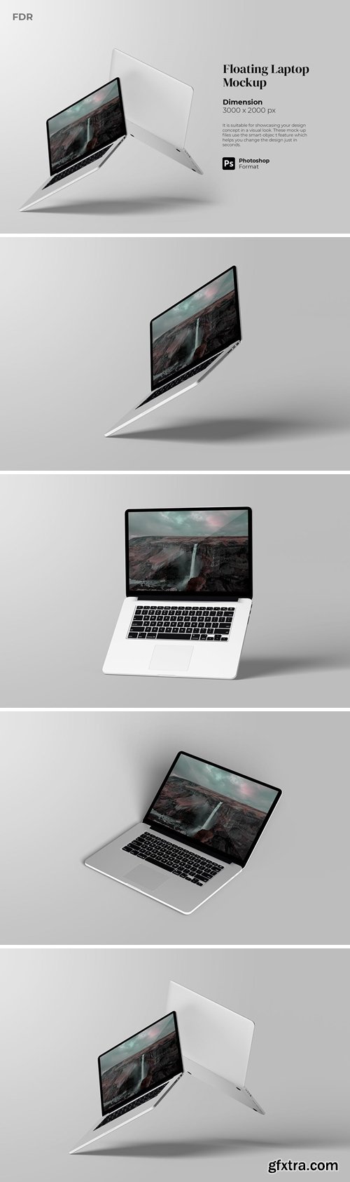 Floating Laptop Mockup