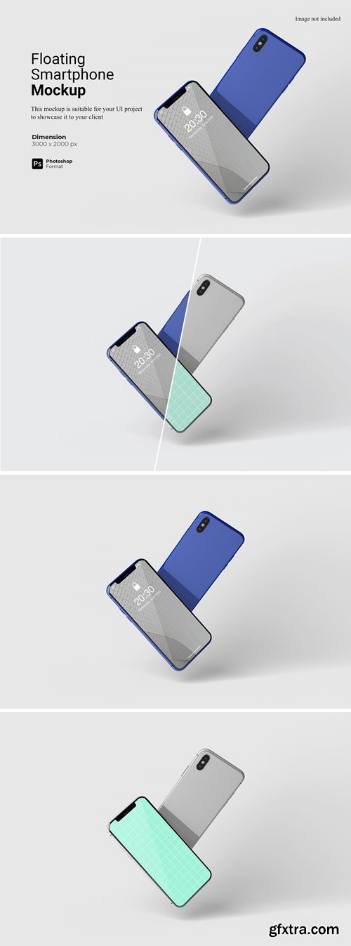 Realistic Floating Smartphone Mockup Template