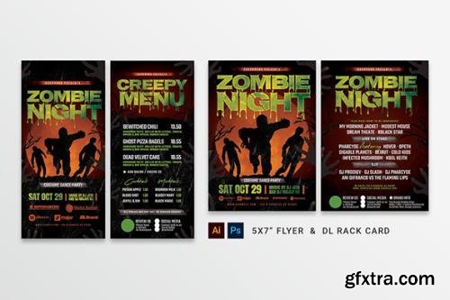 Zombie Night Halloween Flyer/Table Tent