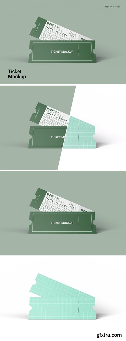 Realistic View Ticket Mockup