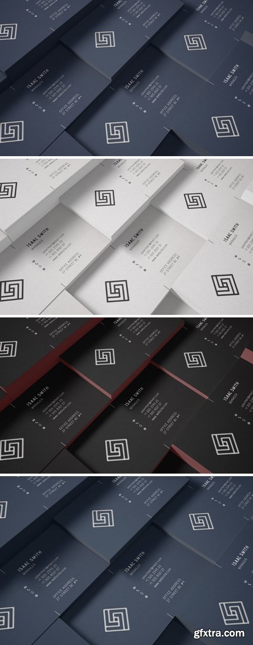 Business Card Stack Mockup