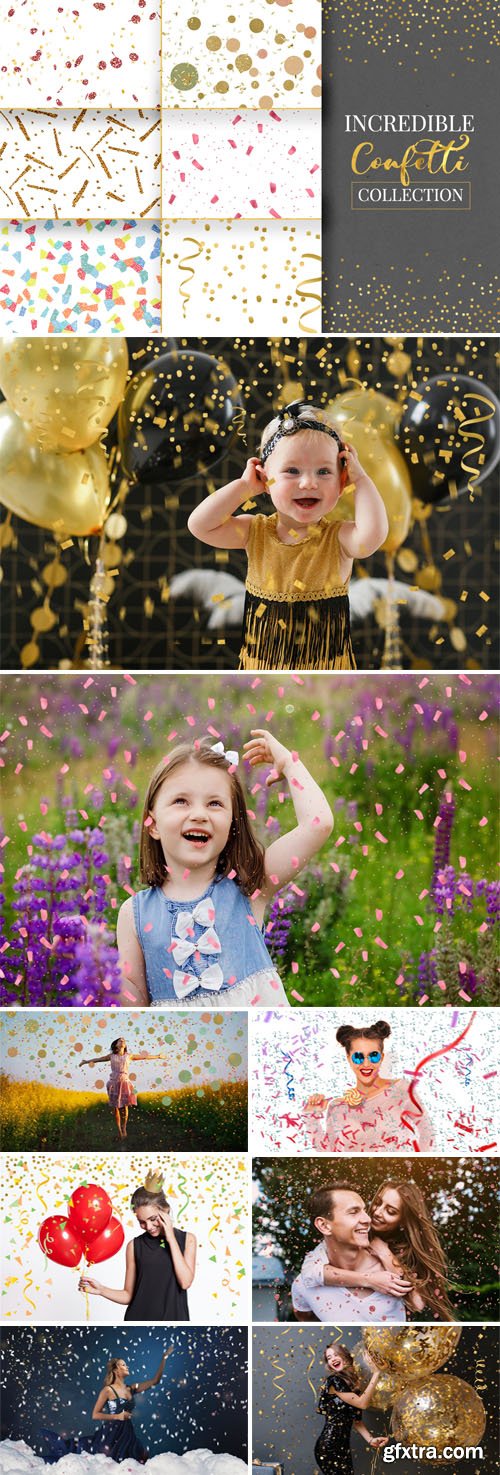 20 Incredible Confetti PNG Overlays Collection