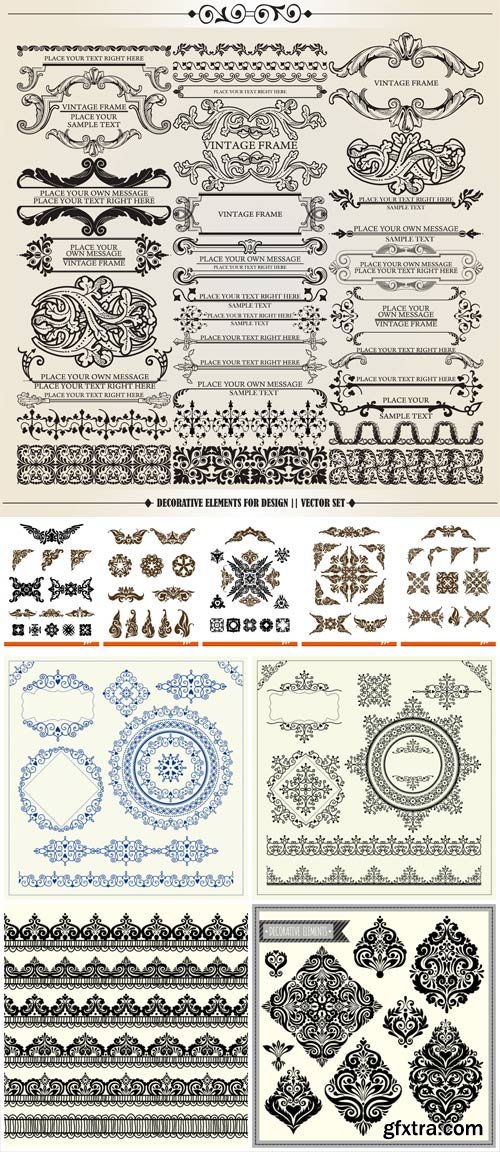 Vintage decorative elements in vector