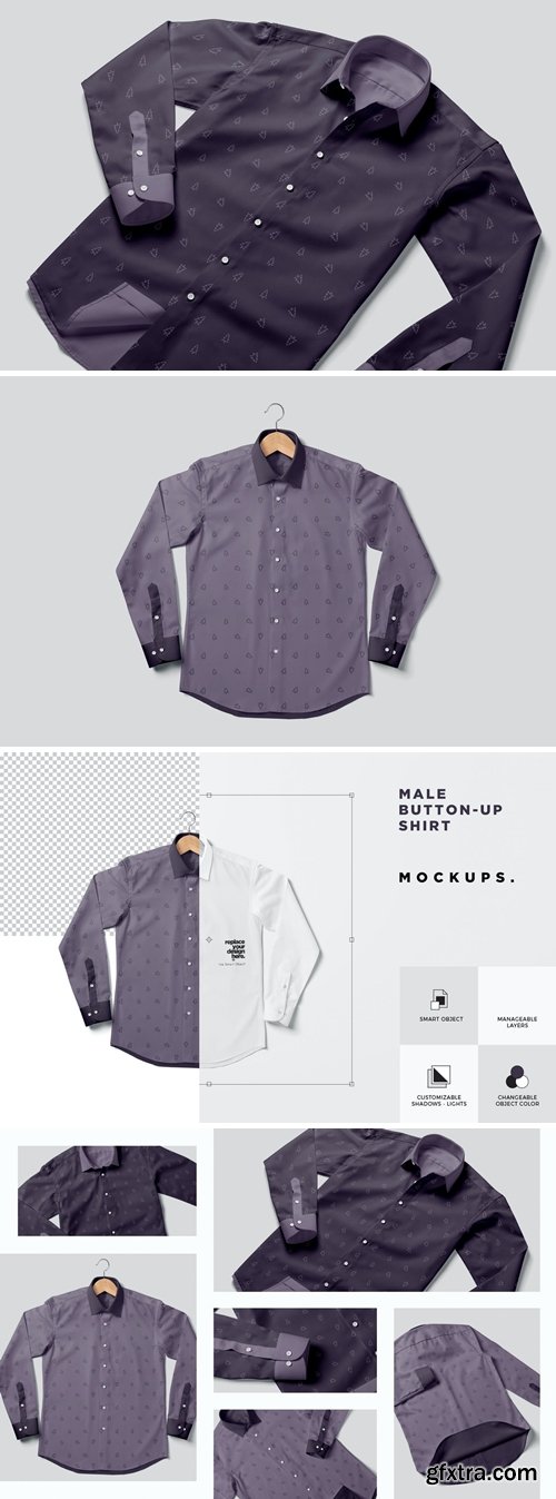 Button Up Shirt For Men Mockups