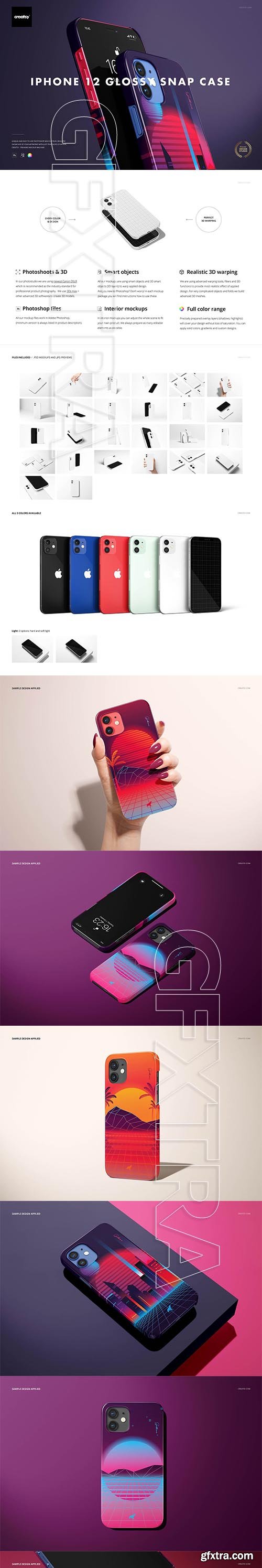 CreativeMarket - iPhone 12 Glossy Snap Case 1 Mockup 5830160