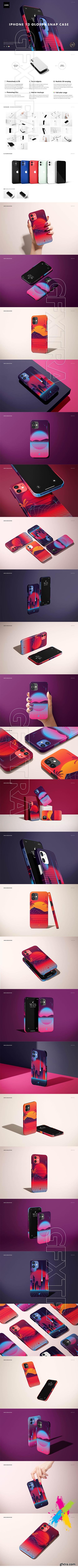 CreativeMarket - iPhone 12 Glossy Snap Case 1 Mockup 5830160