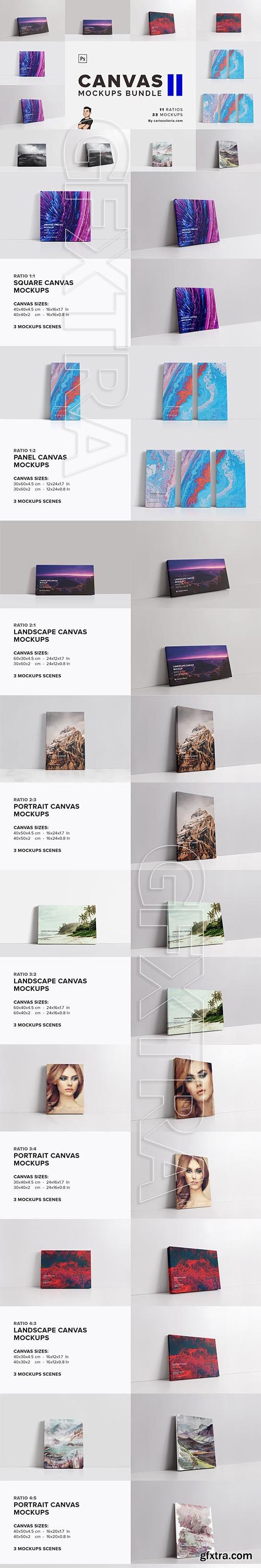 CreativeMarket - Canvas Mockups Bundle 2 5811614