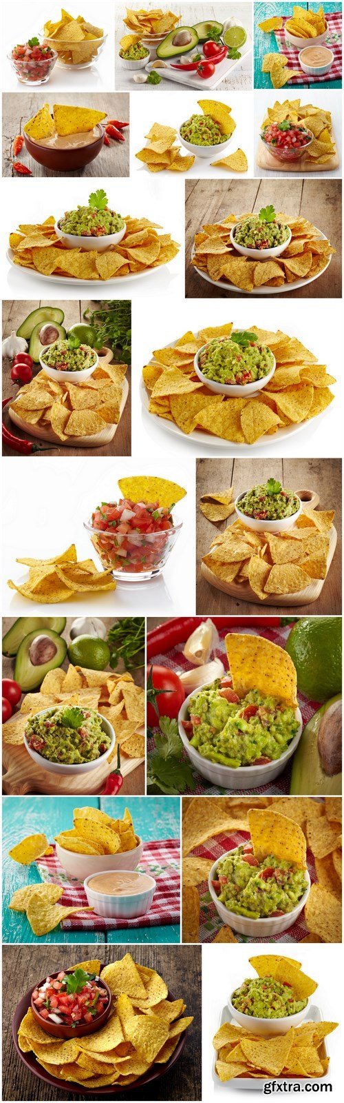 Guacamole dip and nachos - 18xUHQ JPEG