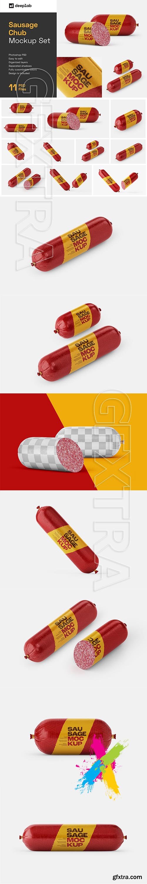 CreativeMarket - Sausage Chub Mockup Set 5808715