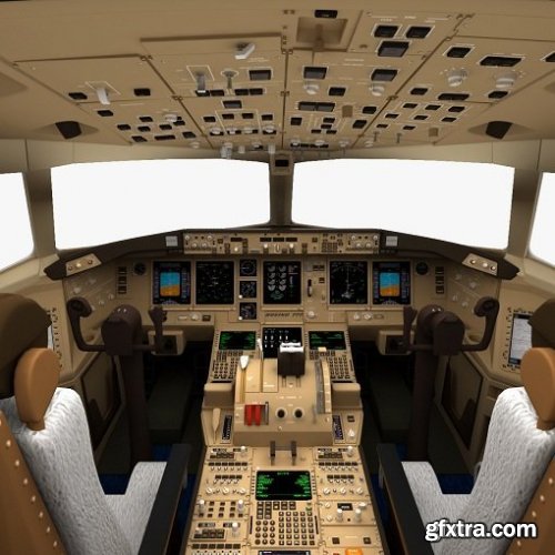 Turbosquid - Boeing 777 Cockpit 3d Model