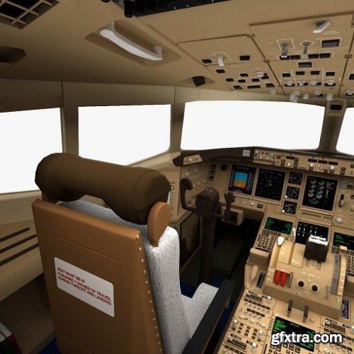 Turbosquid - Boeing 777 Cockpit 3d Model