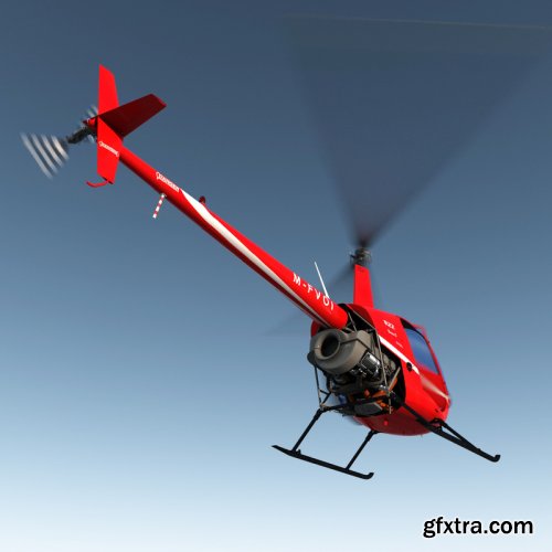 Turbosquid - Helicopter Robinson R22 Red