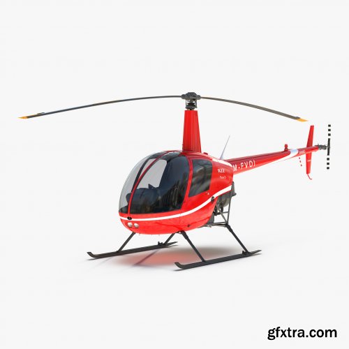 Turbosquid - Helicopter Robinson R22 Red