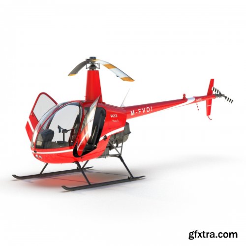 Turbosquid - Helicopter Robinson R22 Red