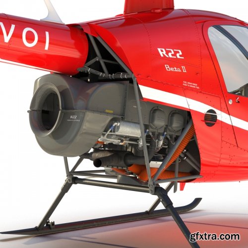 Turbosquid - Helicopter Robinson R22 Red