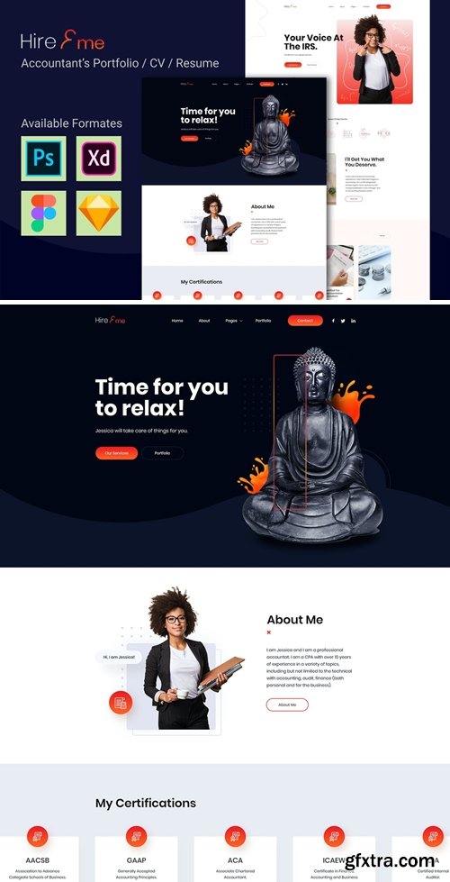 HireMe - Accountant Portfolio Graphic Template