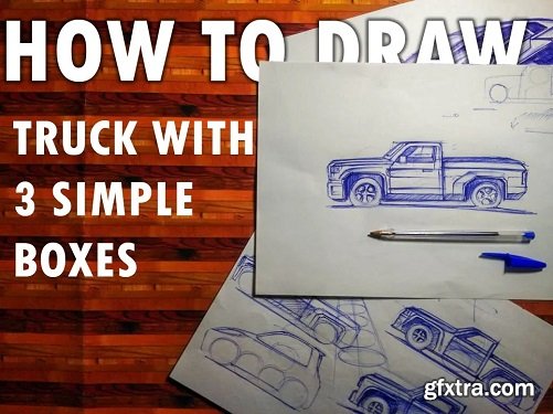 How to draw truck : Using boxes (for beginners)