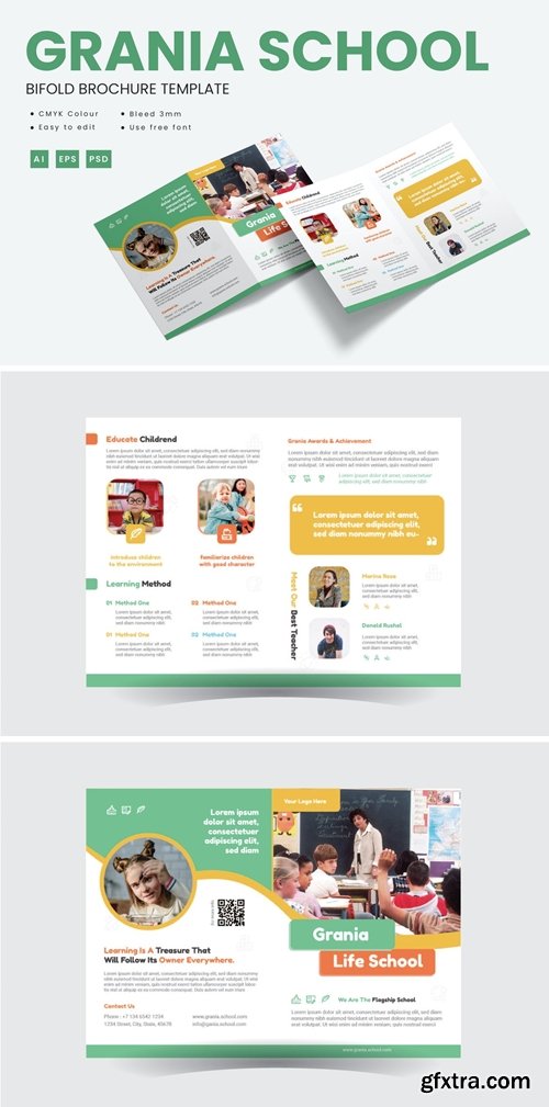 Grania School - Brochure Bifold Template