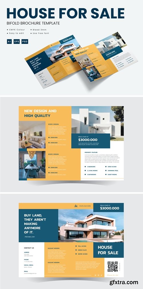 House for sale - Bifold Brochure Template