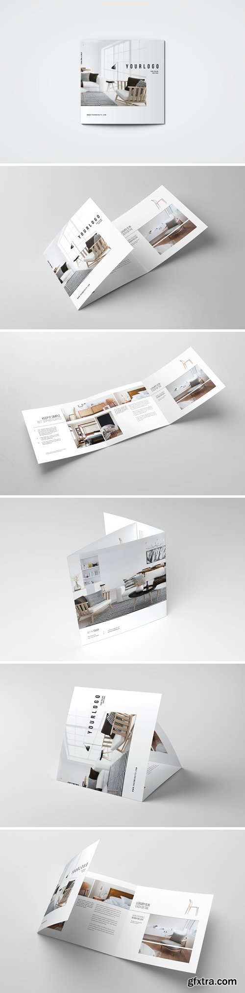 Square Minimal Interior Design Trifold