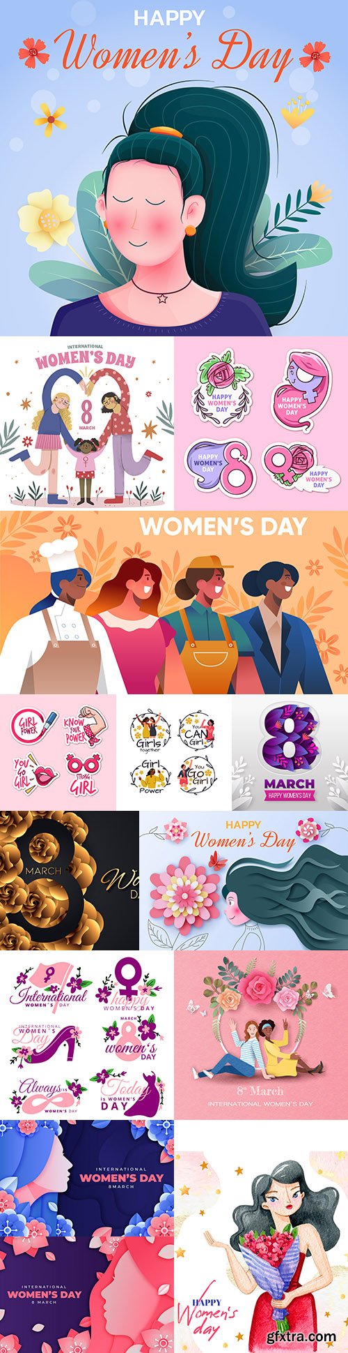 Happy Women's Day March 8 painted illustrations 3
