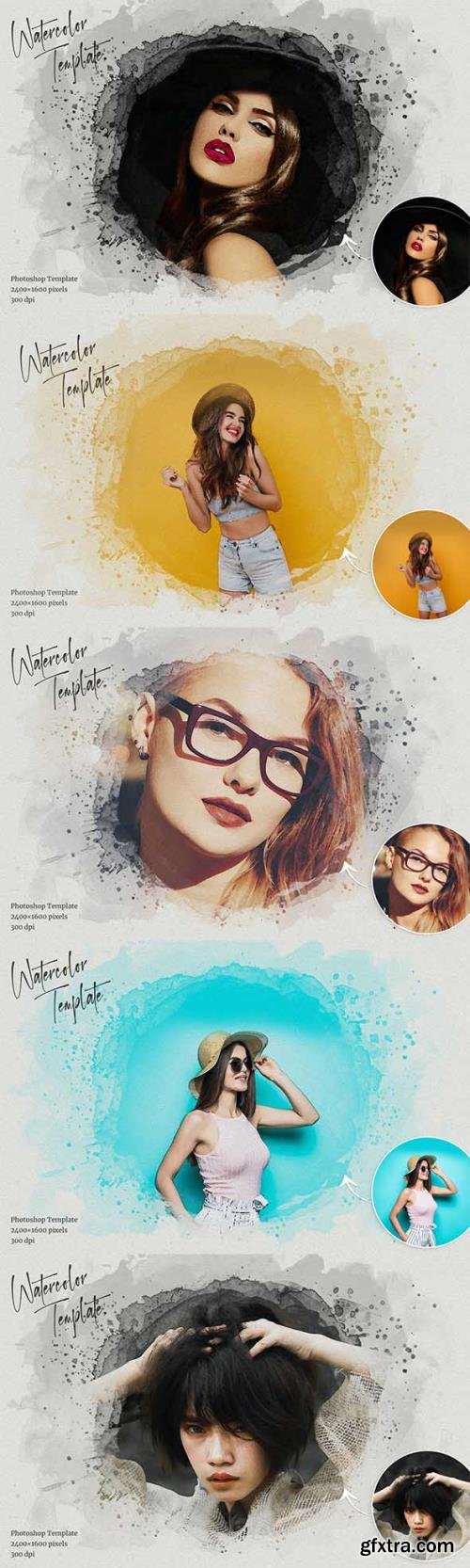 Watercolor Photoshop Template