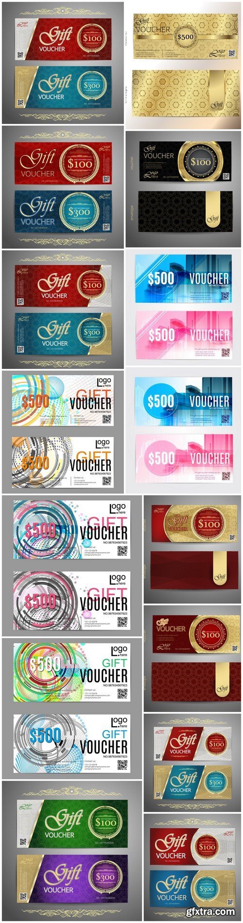 Collection of gift cards and vouchers 3 - 15xEPS