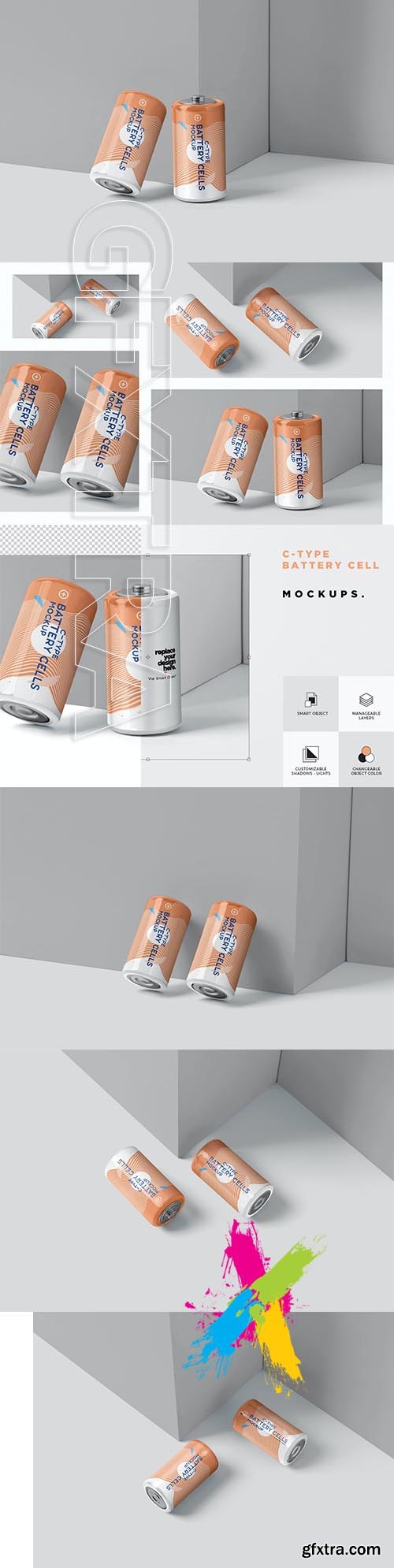 C Battery Cell Mockups