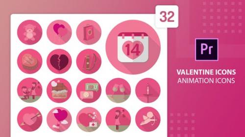 Videohive - Valentine Animation Icons | Premiere Pro MOGRT