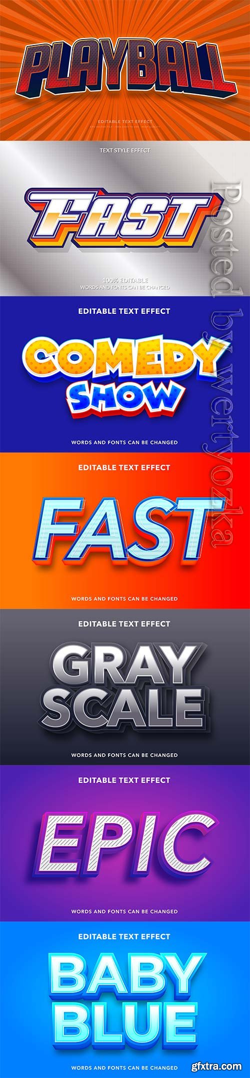 3d editable text style effect vector vol 248