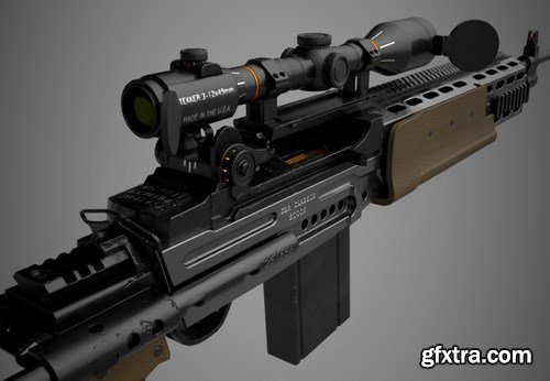 MK14-EBR Rifle 3D Model