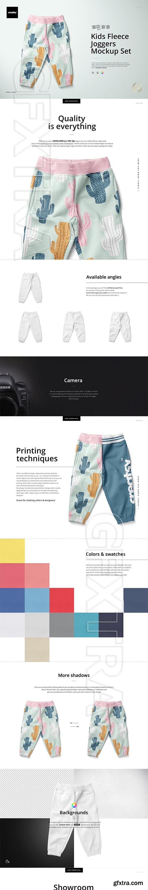 CreativeMarket - Kids Fleece Joggers Mockup Set 4320874