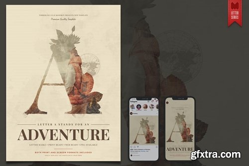 Letters Series: A - Artistic Graphic Template