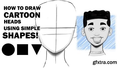 how to draw cartoon heads using simple shapes
